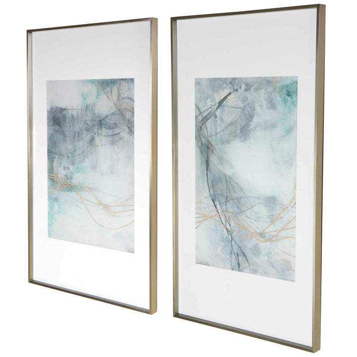 Uttermost 45099 Abstract Prints, Brushed Gold