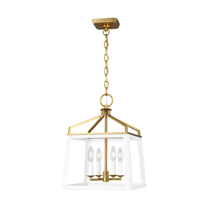 Visual Comfort Studio CC1564MWTBBS Four Light Lantern, Matte White