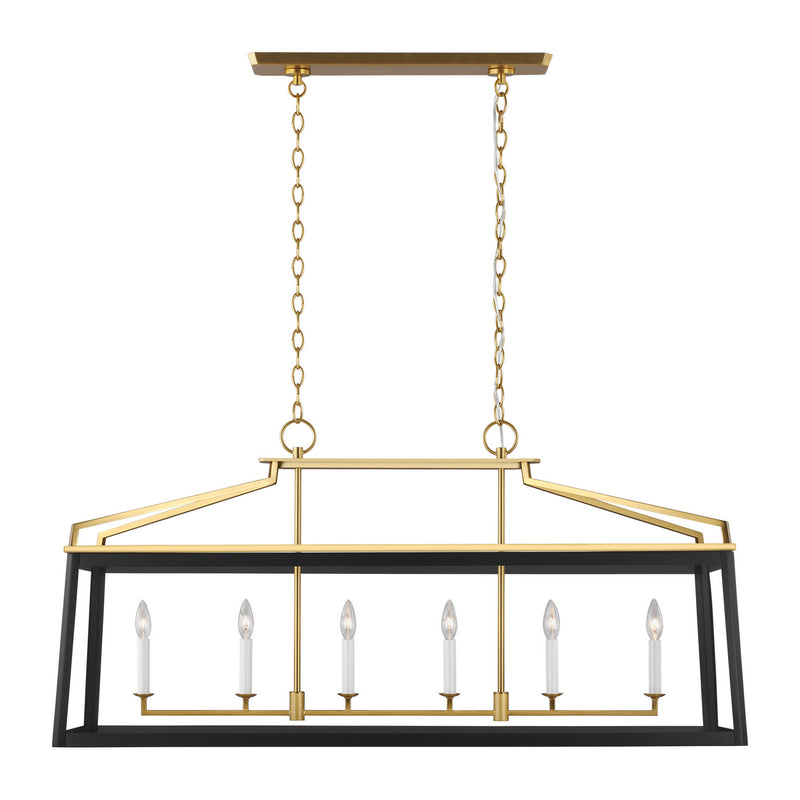 Visual Comfort Studio CC1586MBKBBS Six Light Linear Lantern, Midnight Black