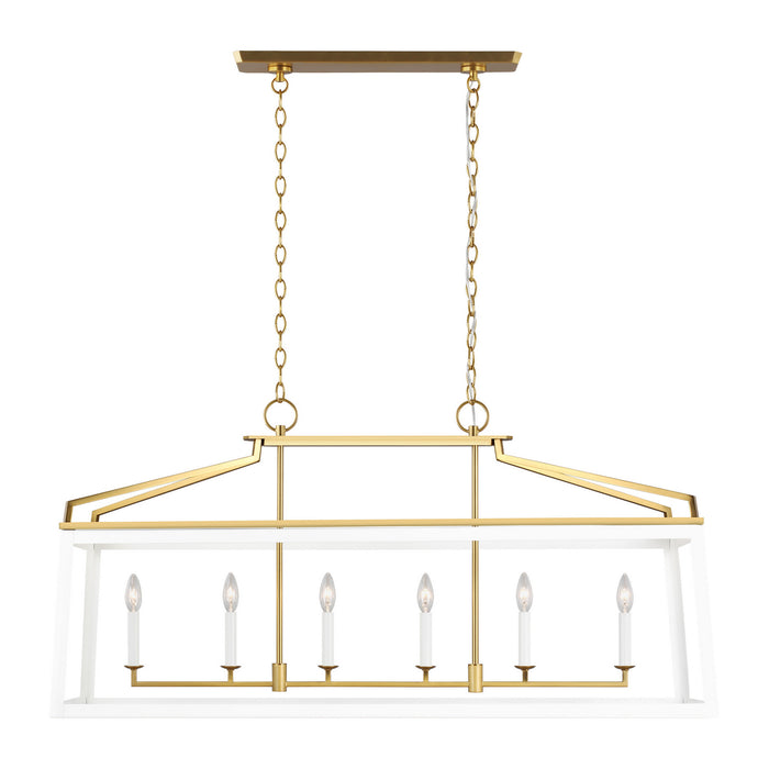 Visual Comfort Studio CC1586MWTBBS Six Light Linear Lantern, Matte White