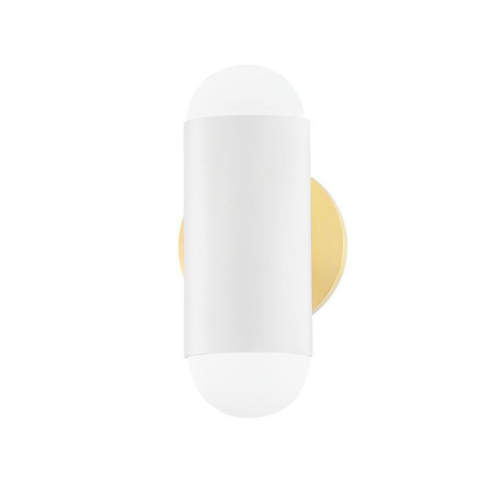 Mitzi H484102-AGB/SWH Two Light Wall Sconce, Aged Brass/Soft White Combo
