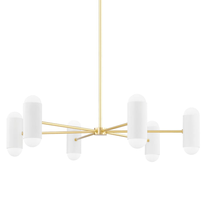 Mitzi H484812-AGB/SWH 12 Light Chandelier, Aged Brass/Soft White Combo