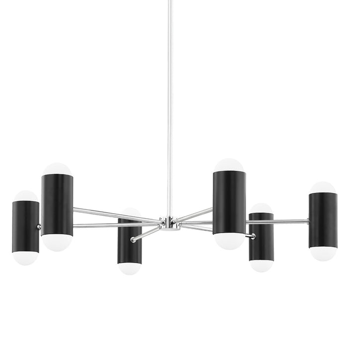 Mitzi H484812-PN/SBK 12 Light Chandelier, Polished Nickel/Soft Black