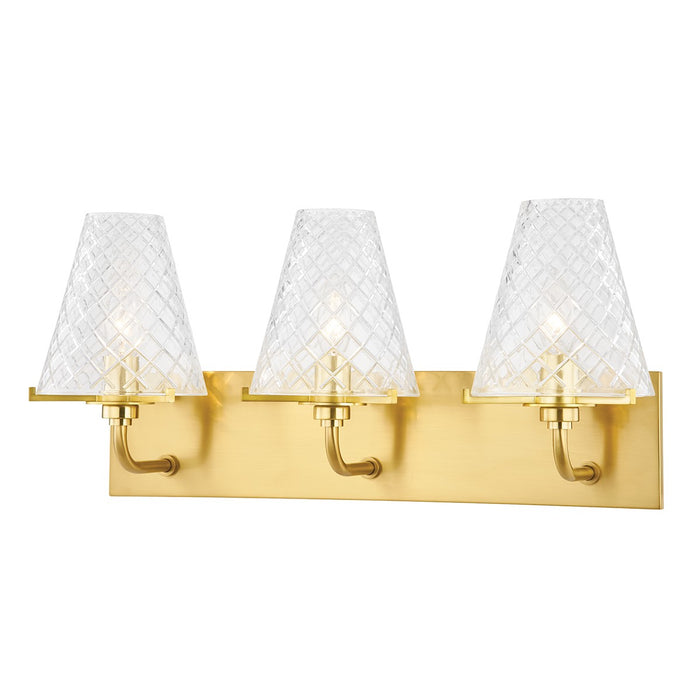 Mitzi H495303-AGB Three Light Bath and Vanity, Aged Brass