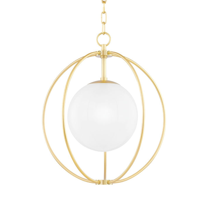 Mitzi H500701S-AGB One Light Pendant, Aged Brass