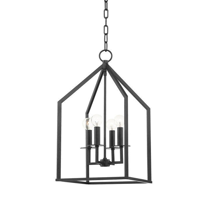 Mitzi H514704S-AI Four Light Pendant, Aged Iron