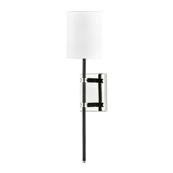 Mitzi H547101-PN/BK One Light Wall Sconce, Polished Nickel/Black