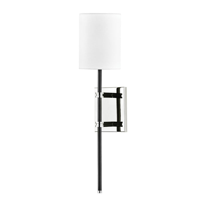 Mitzi H547101-PN/BK One Light Wall Sconce, Polished Nickel/Black