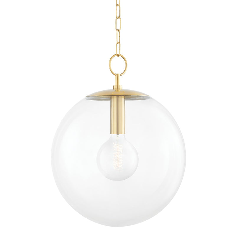 Mitzi H609701L-AGB One Light Pendant, Aged Brass
