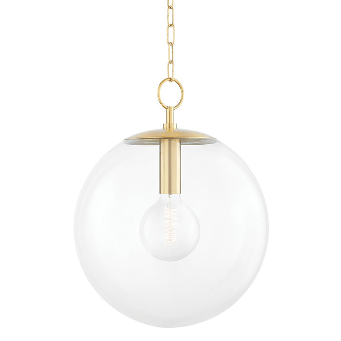 Mitzi H609701L-AGB One Light Pendant, Aged Brass