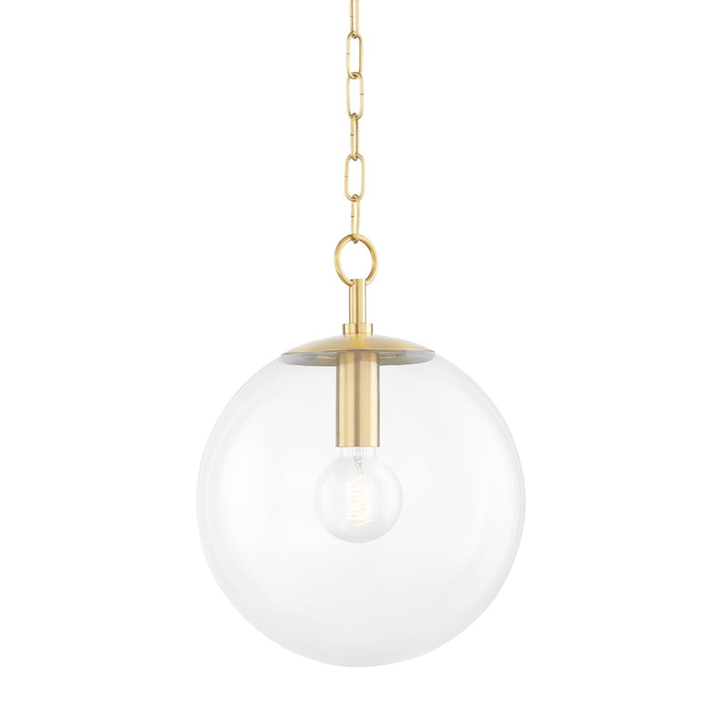 Mitzi H609701S-AGB One Light Pendant, Aged Brass
