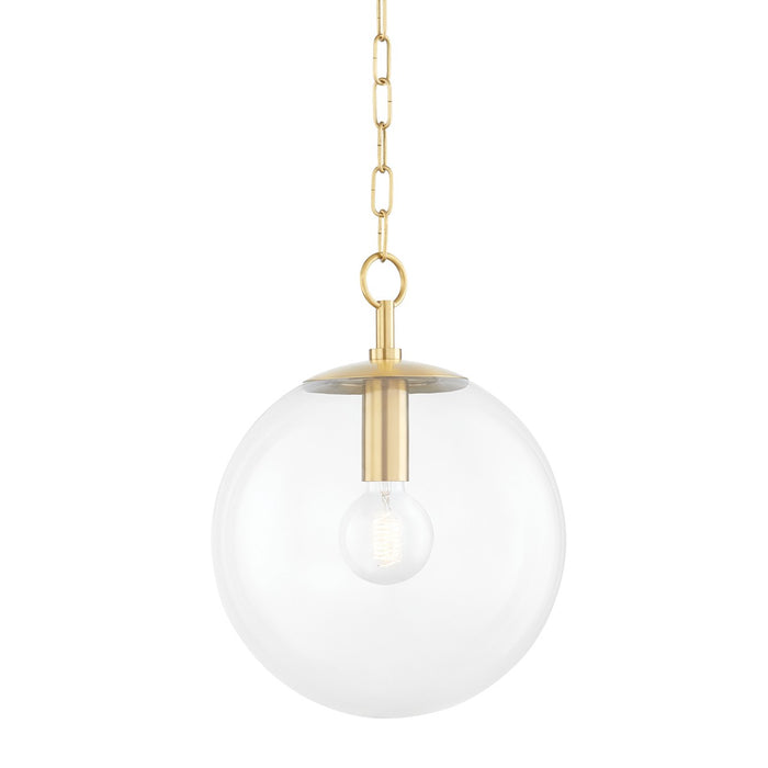 Mitzi H609701S-AGB One Light Pendant, Aged Brass
