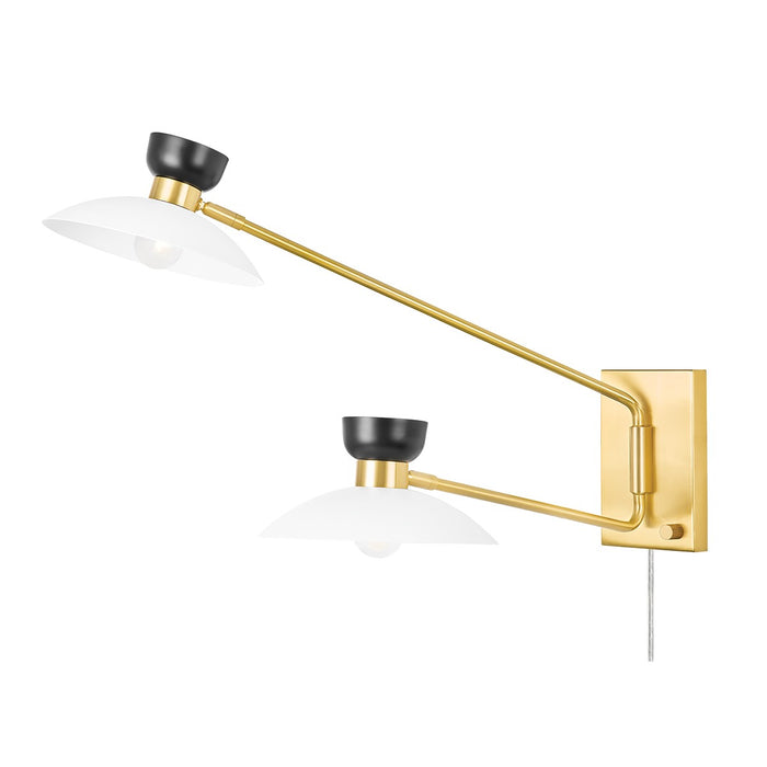 Mitzi HL481202-AGB Two Light Wall Sconce, Aged Brass