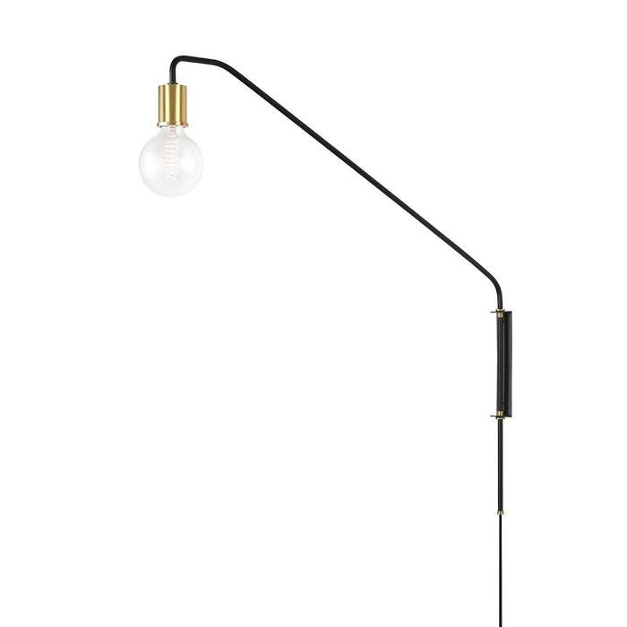 Mitzi HL566201-AGB/SBK One Light Wall Sconce, Aged Brass/Soft Black