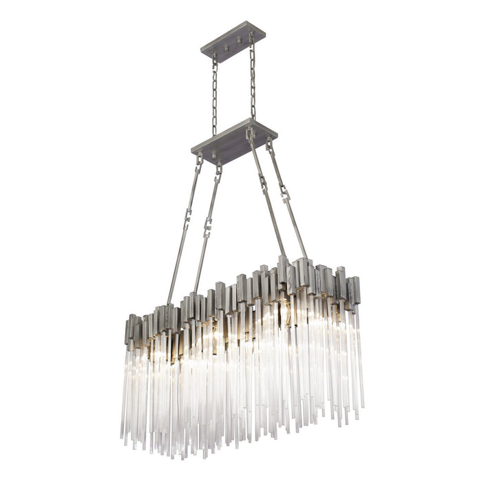 Varaluz 309N06RN Six Light Linear Pendant, Rainy Night