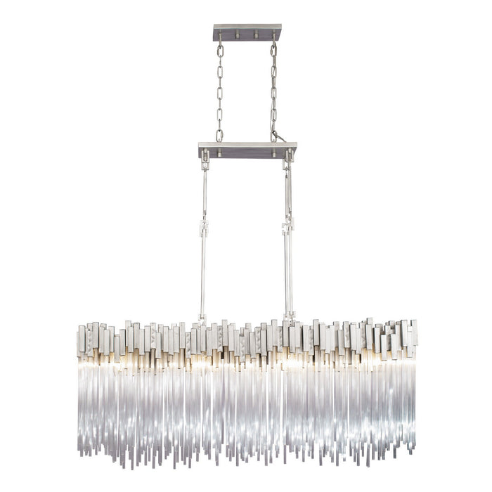 Varaluz 309N08RN Eight Light Linear Pendant, Rainy Night
