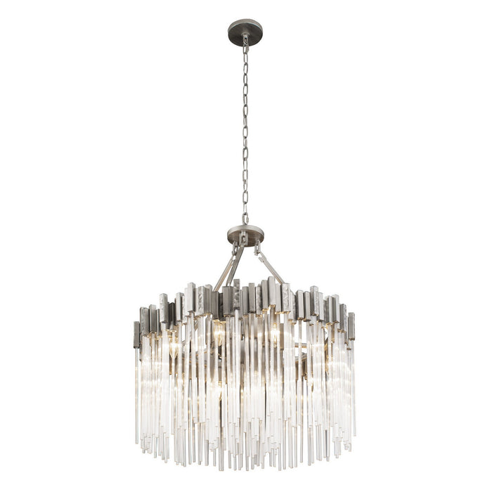 Varaluz 309P09RN Nine Light Pendant, Rainy Night
