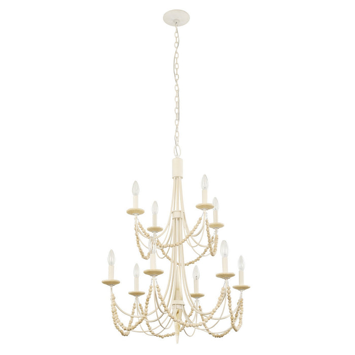 Varaluz 350C10CW Ten Light Chandelier, Country White