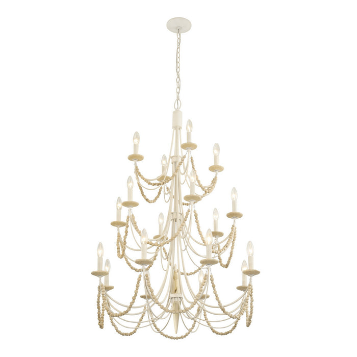 Varaluz 350C18CW 18 Light Chandelier, Country White