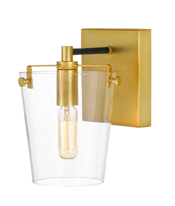 Varaluz 351B01BLSB One Light Bath, Black/Satin Brass