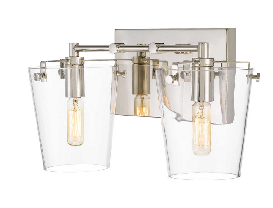 Varaluz 351B02BLPN Two Light Bath, Black/Polished Nickel