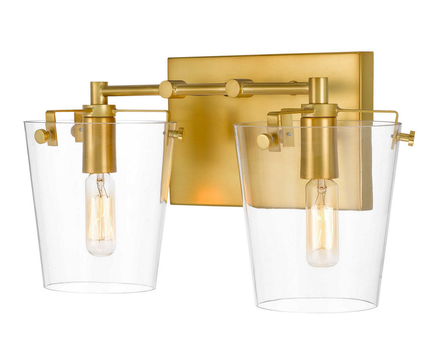 Varaluz 351B02BLSB Two Light Bath, Black/Satin Brass
