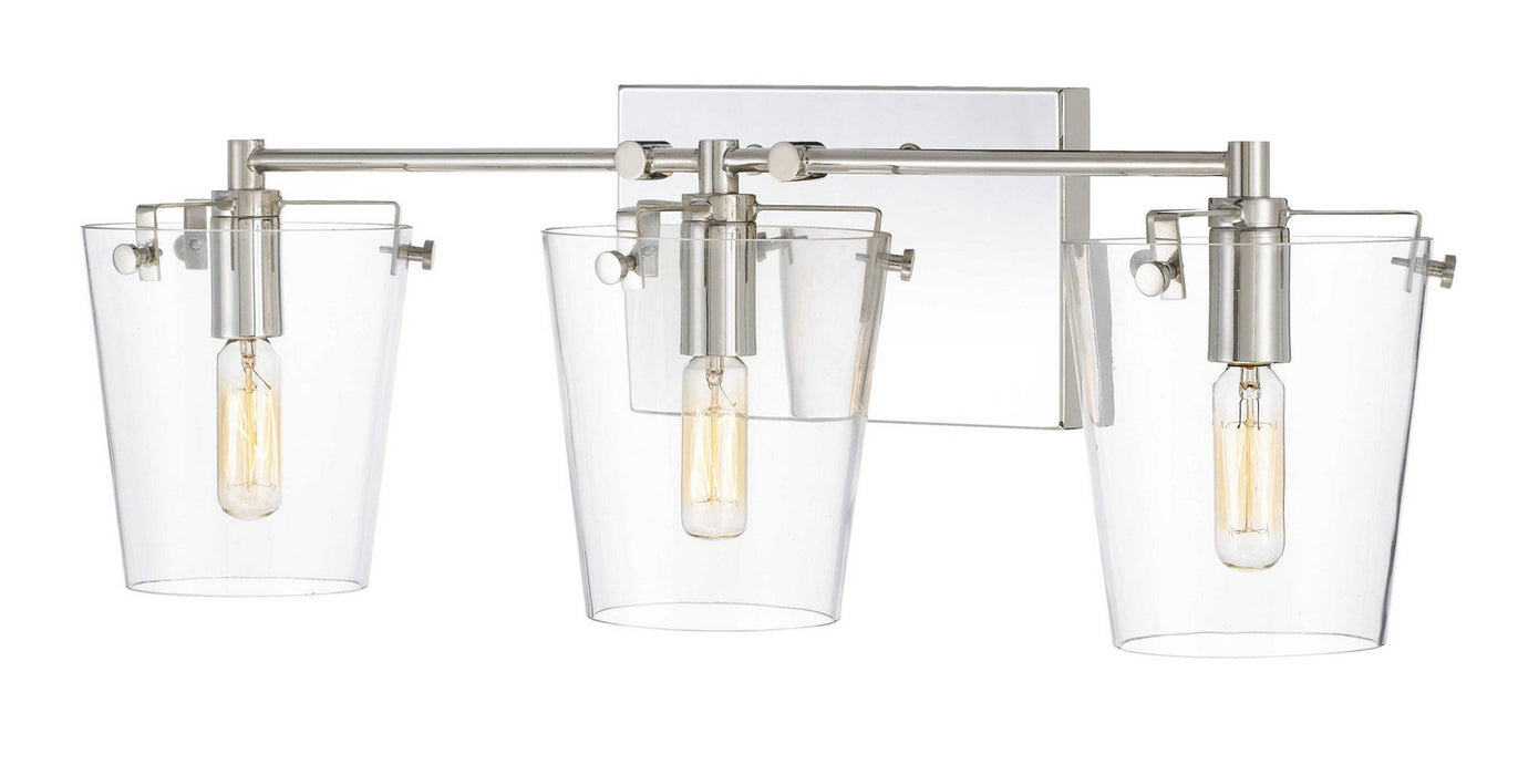 Varaluz 351B03BLPN Three Light Bath, Black/Polished Nickel