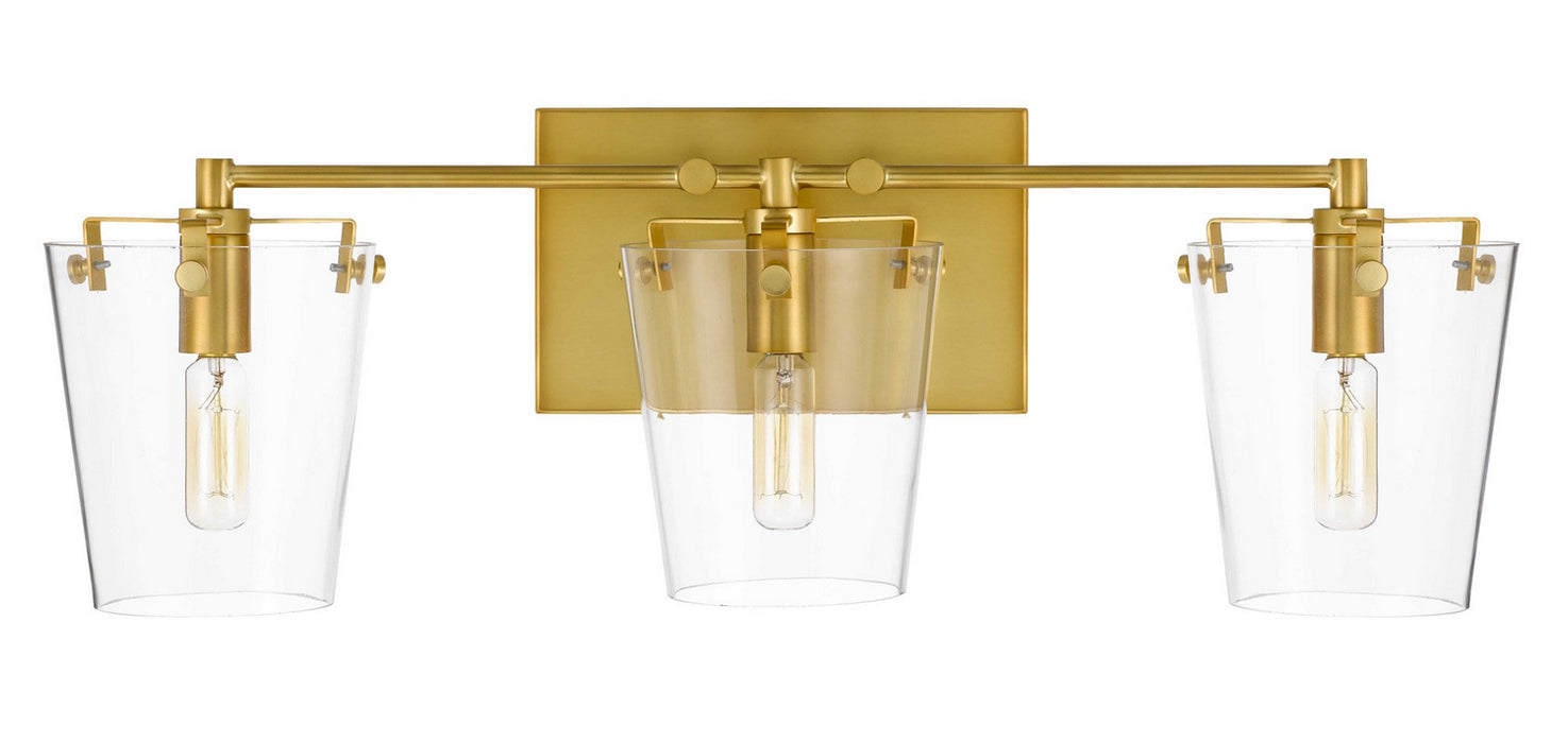 Varaluz 351B03BLSB Three Light Bath, Black/Satin Brass
