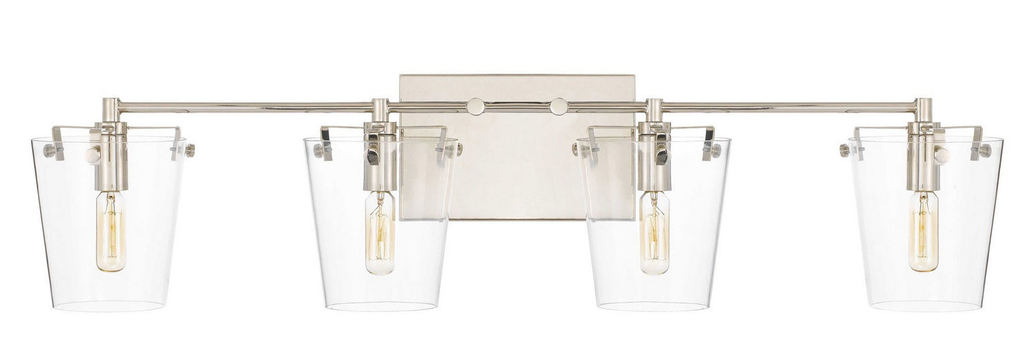 Varaluz 351B04BLPN Four Light Bath, Black/Polished Nickel