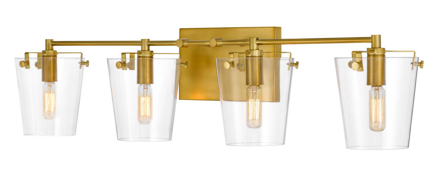 Varaluz 351B04BLSB Four Light Bath, Black/Satin Brass