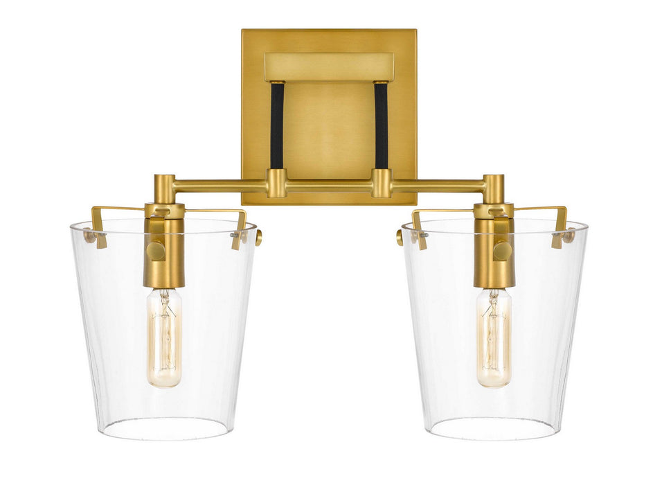 Varaluz 351K02BLSB Two Light Wall Sconce, Black/Satin Brass