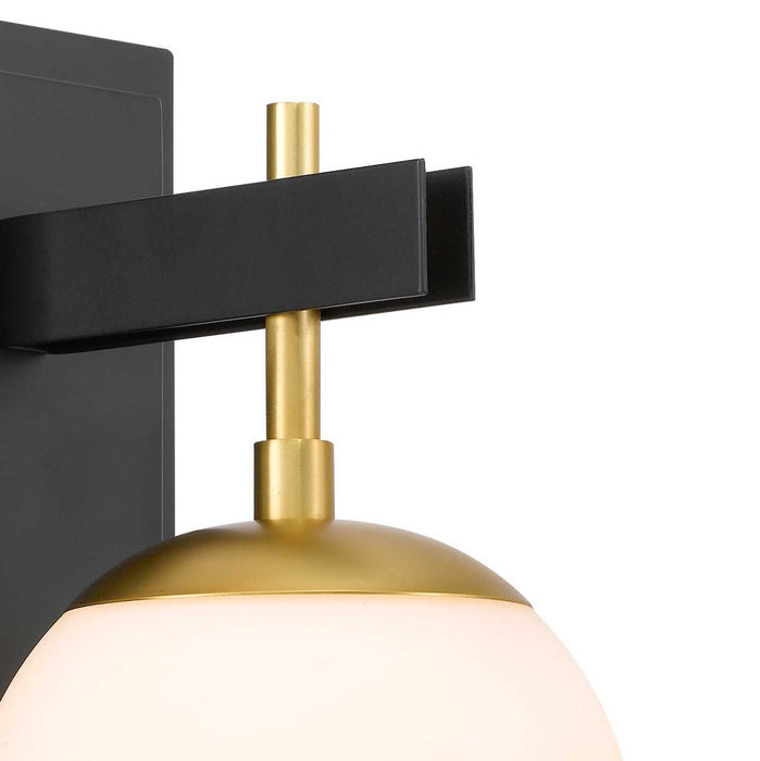Varaluz 352B01BLSB One Light Bath, Black/Satin Brass