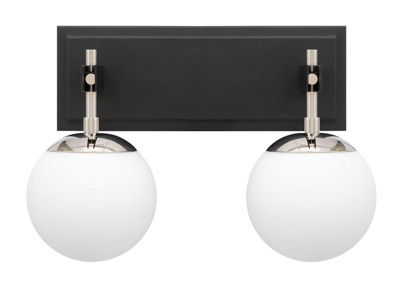 Varaluz 352B02BLPN Two Light Bath, Black/Polished Nickel