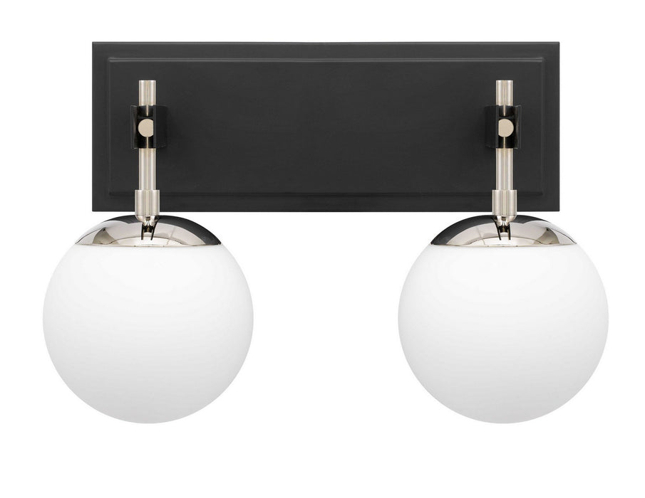 Varaluz 352B02BLPN Two Light Bath, Black/Polished Nickel