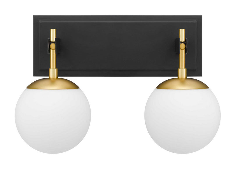 Varaluz 352B02BLSB Two Light Bath, Black/Satin Brass