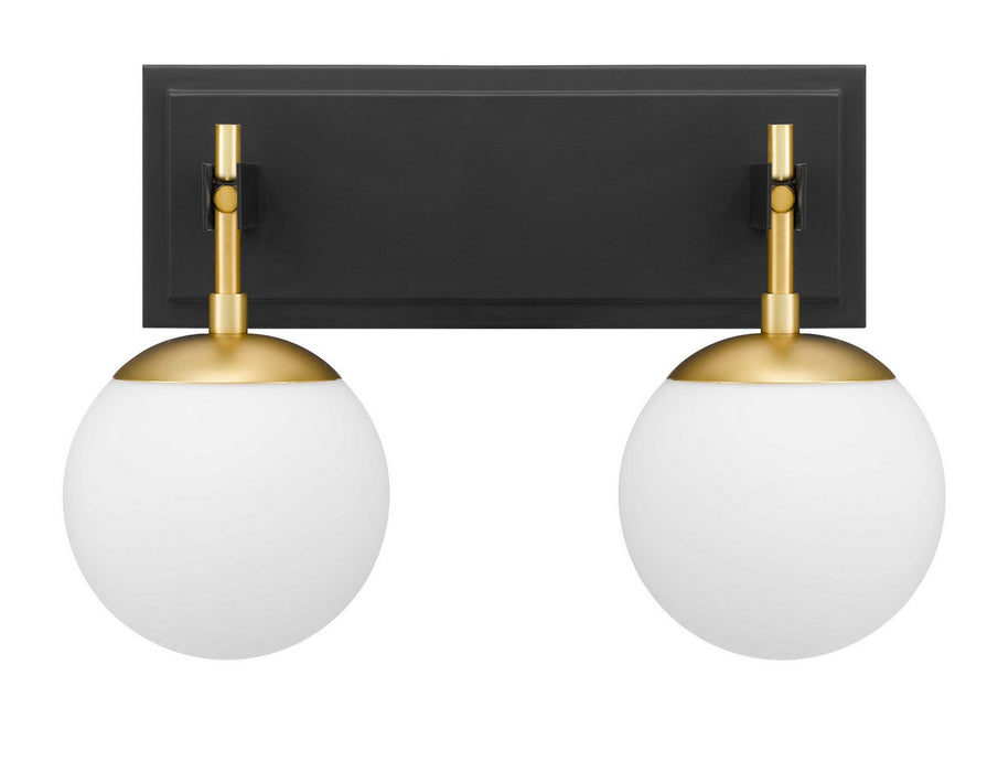 Varaluz 352B02BLSB Two Light Bath, Black/Satin Brass
