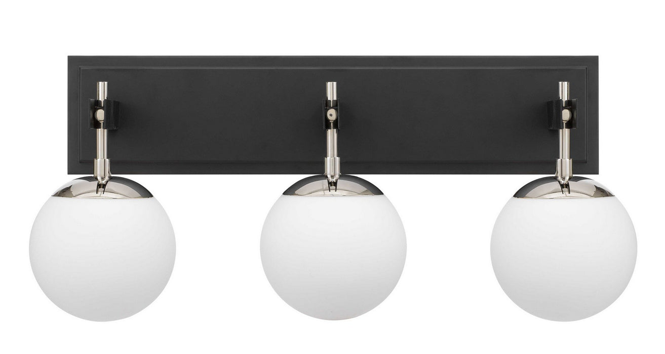 Varaluz 352B03BLPN Three Light Bath, Black/Polished Nickel