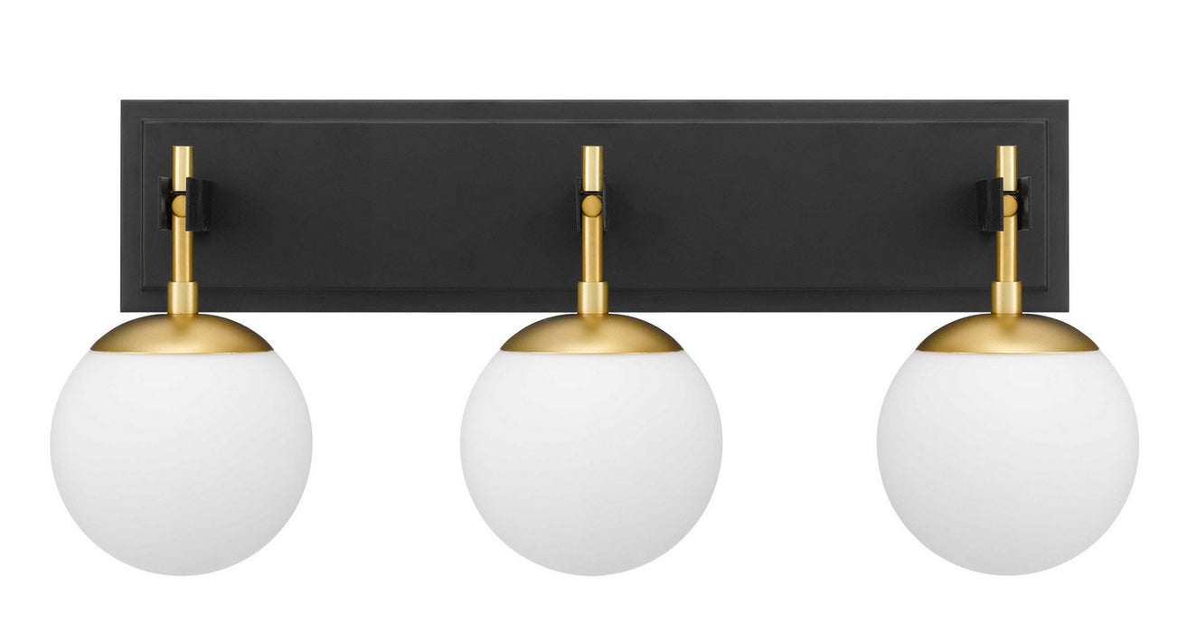 Varaluz 352B03BLSB Three Light Bath, Black/Satin Brass