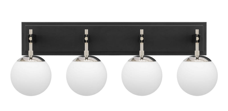 Varaluz 352B04BLPN Four Light Bath, Black/Polished Nickel