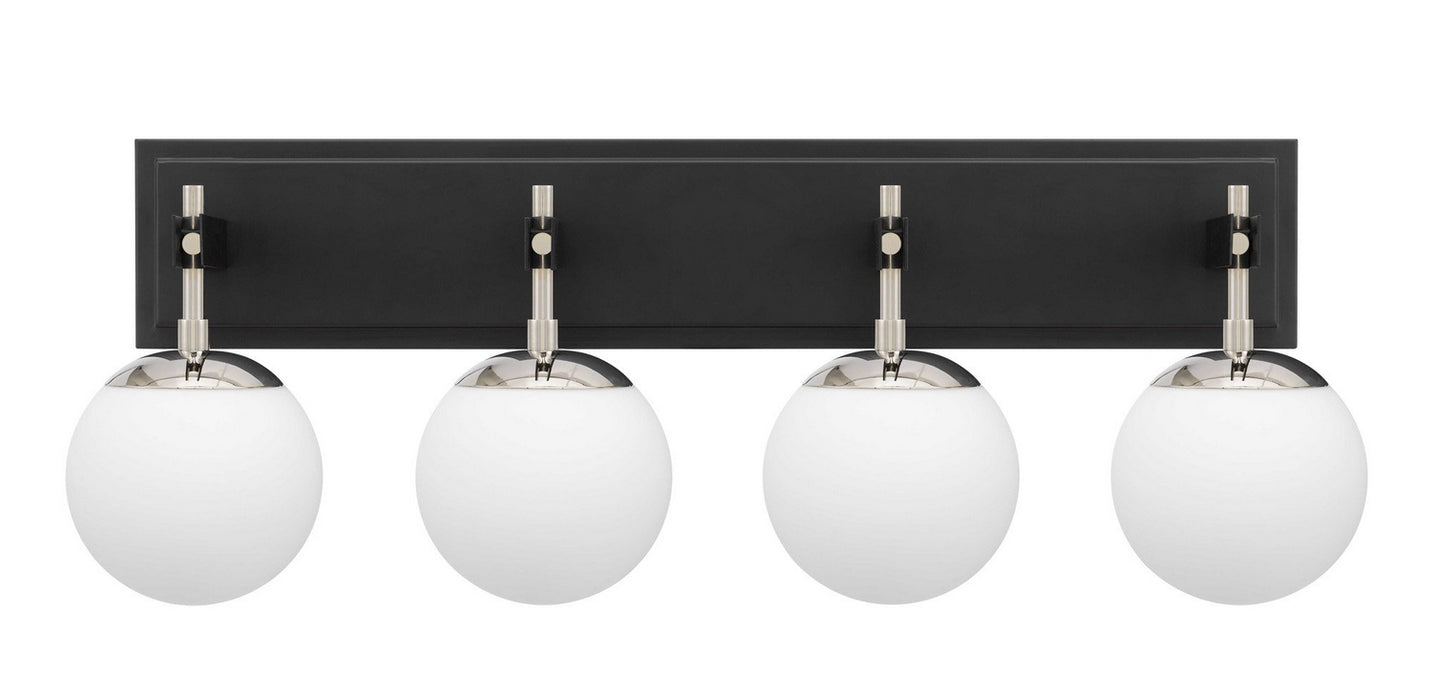 Varaluz 352B04BLPN Four Light Bath, Black/Polished Nickel