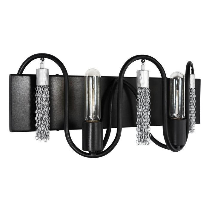 Varaluz 354B02MBCH Two Light Bath, Matte Black/Painted Chrome