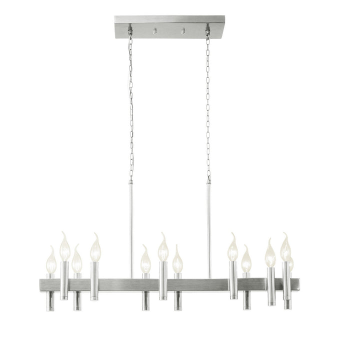 Varaluz 357N12SN 12 Light Linear Pendant, Satin Nickel