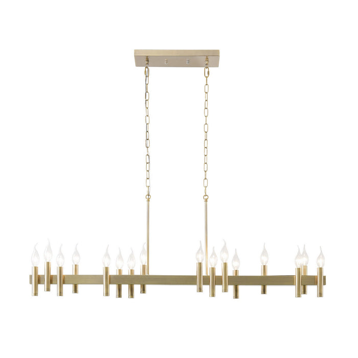 Varaluz 357N16BB 16 Light Linear Pendant, Antique Brass
