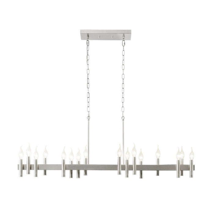 Varaluz 357N16SN 16 Light Linear Pendant, Satin Nickel