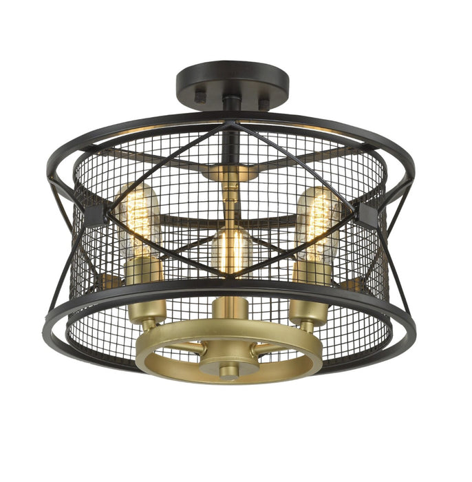 Varaluz 612600 Three Light Ceiling Mount, Warm Bronze/Gold