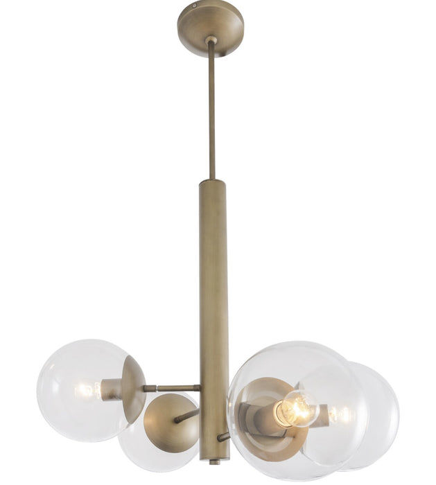 Varaluz 612700 Four Light Chandelier, Antique Brass