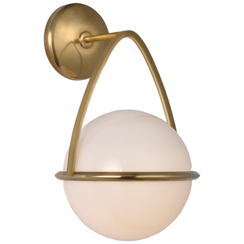 Visual Comfort Signature ARN 2362HAB-WG LED Wall Sconce, Hand-Rubbed Antique Brass