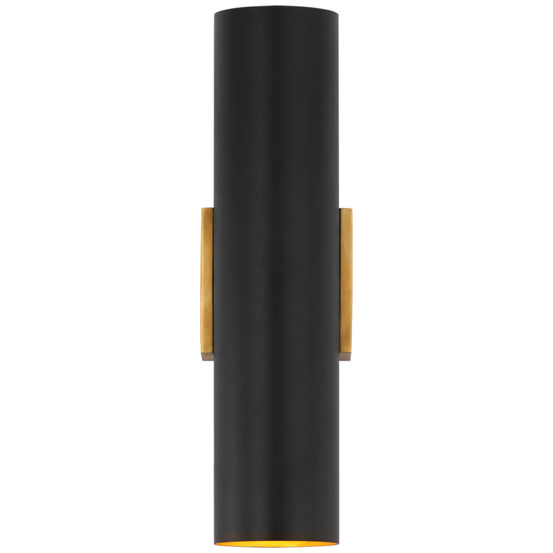 Visual Comfort Signature ARN 2441HAB/BLK LED Wall Sconce, Hand-Rubbed Antique Brass and Matte Black