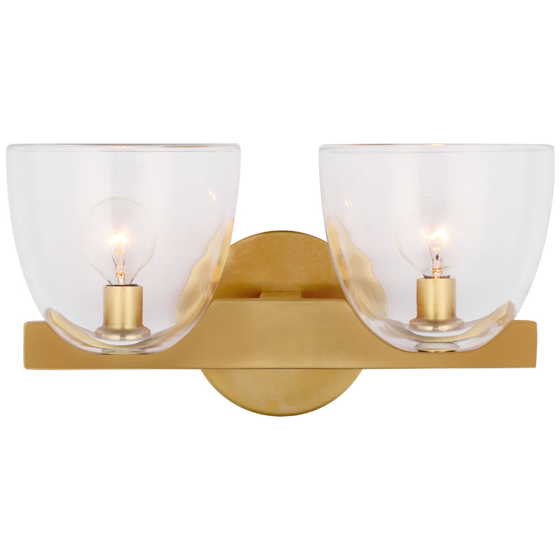 Visual Comfort Signature ARN 2492HAB-CG LED Wall Sconce, Hand-Rubbed Antique Brass