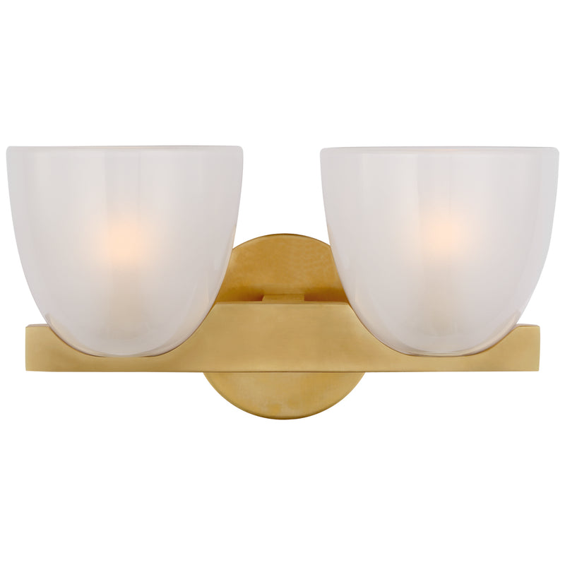 Visual Comfort Signature ARN 2492HAB-FG LED Wall Sconce, Hand-Rubbed Antique Brass